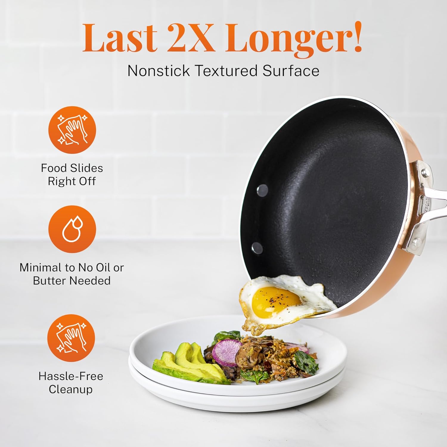 Gotham Steel Stackmaster 10 Pc Pots and Pans Set Non Stick Cookware Set with Kitchen Utensils, Induction Ready, Non Toxic Pot and Pan Set With Space Saving Design, Oven and Dishwasher Safe, Copper