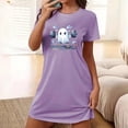 thumbnail image 1 of Camisón corto de talla grande para mujer, camisón de manga corta con estampado de pecho a la moda, camisón para mujer, 1 of 5