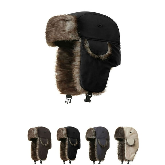 Pekkaxy Women Men Winter Ushanka Russian Hat Snow Eskimo Hat with Ear Flaps for Cold Weather