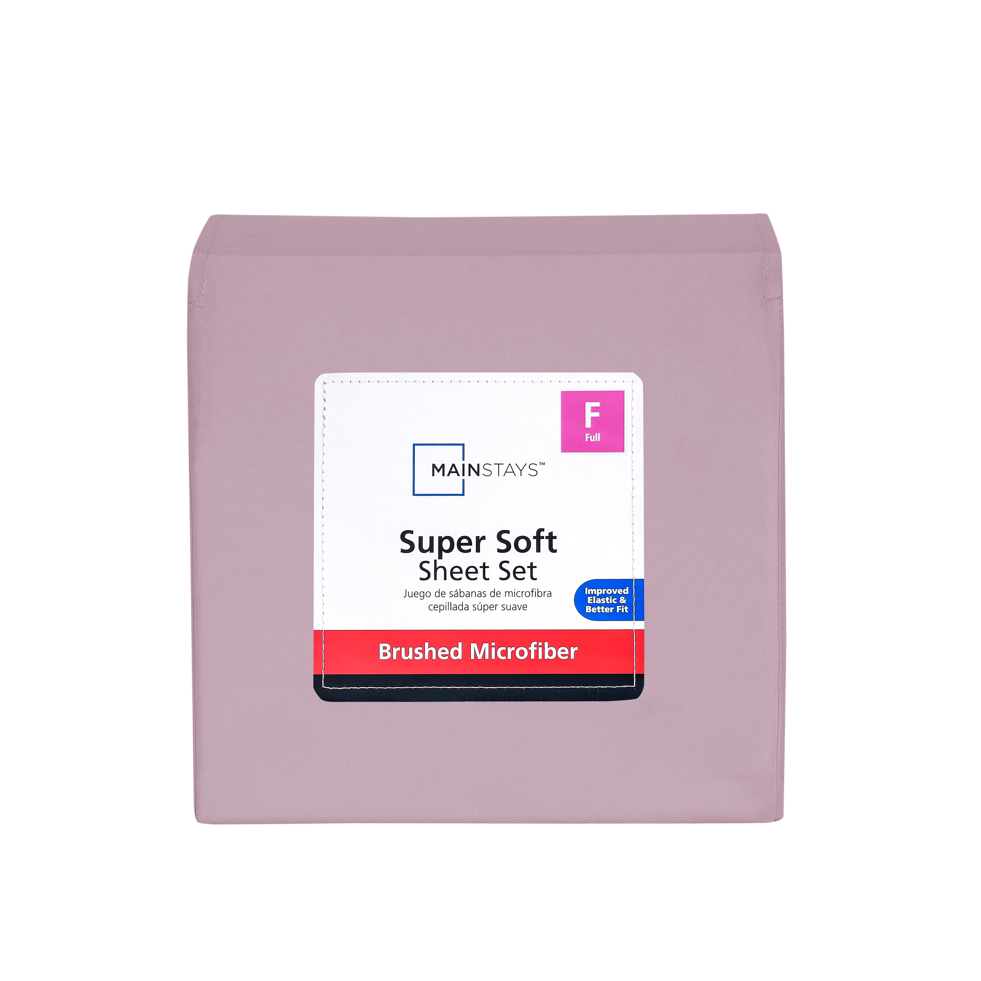 Mainstays Super Soft Brushed Microfiber Bed Sheet Set, Lilac Bloom, Full, 4 Piece