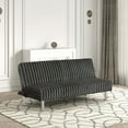 thumbnail image 4 of Furniture of America Wuntly Convertible Chenille Futon Sofa Bed, Charcoal Gray, 4 of 6