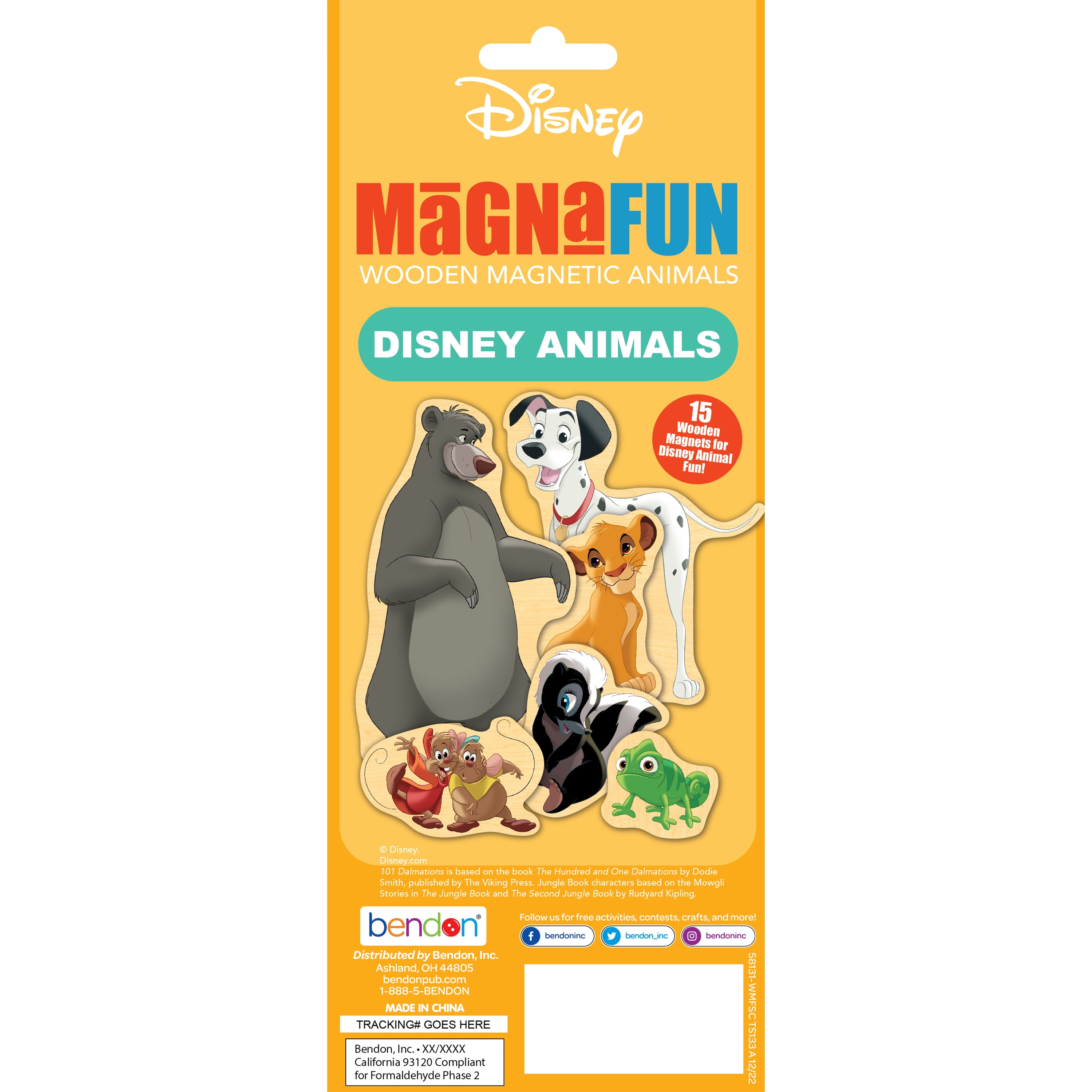 Disney Animals 15-Piece Wooden Magnets