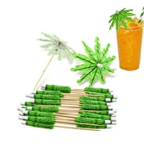 QZS Cocktail Picks,Pack of 30 Bamboo Palm Tree Umbrellas Sticks,5.9in Portable Decorative Cocktail Skewers Picks for Drinks Appetizer Fruits