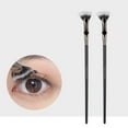 thumbnail image 2 of dianhelloya Eyelash Brush No Shedding Easy to Clean Soft Dense Bristles Curling Eyelash Flat Head Folded Fan-shaped Lashes Extension Brush Makeup Tools Black, 2 of 8