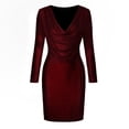 thumbnail image 4 of KaLI_store Formal Dresses for Women Wedding Guest Women's High Neck Split Bodycon Evening Long Dress ,S, 4 of 5