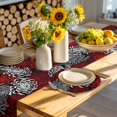 thumbnail image 4 of Red White Round 13 Inch Placemats Set of 4, Abstract Black Chrysanthemum Flower Floral HeatResistant Non Slip Place Mats for Dining Table, Wipeable Braided Kitchen Table Mats for Housewarming, 4 of 9