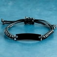 thumbnail image 2 of Grandmother Black Rope Bracelet - My love remains strong, engraved Christmas gift for her with appreciation and hope, 2 of 3