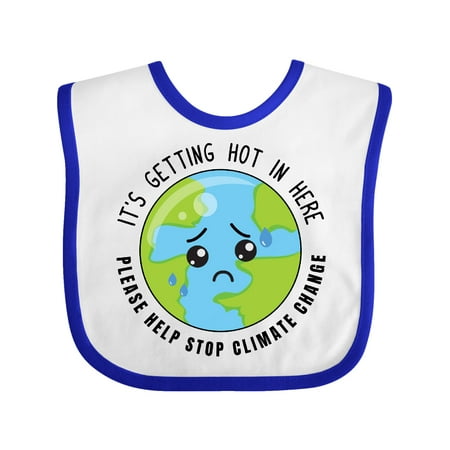 

Inktastic Climate Change It s Getting Hot in Here Sad Planet Earth Gift Baby Boy or Baby Girl Bib