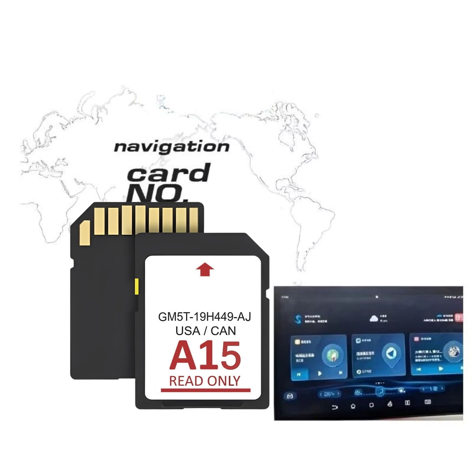 Latest Navigation SD Card A15 Compatible with Ford/Lincoln, Sync Navigation System Update USA/Canada Maps-GM5T-19H449-AJ