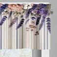 thumbnail image 2 of Ambesonne Farmhouse Valance & Curtain 3 Pcs Set, Boho Floral Pastel Line, 55"x45", Camel Lavender Beige, 2 of 7
