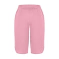 thumbnail image 6 of Women's High Waisted Capri Pants with Pockets Knee Length Quick Dry Athletic Yoga Workout Swim UPF50+ Summer 2025 Petite Pink, 6 of 7