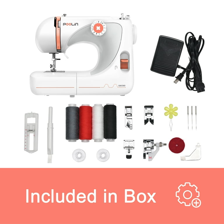 Poolin Basic Sewing Machine EOC565 For Children and Beginners-27Stitch  Applications