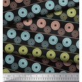 thumbnail image 3 of Soimoi Black Cotton Duck Fabric Stripe & Mandala Print Fabric by the Yard 42 Inch Wide, 3 of 3