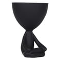 thumbnail image 1 of Maceta humanoide de resina, adorno para maceta, adorable para decoración de mesa. Negro de piernas cruzadas, 1 of 6