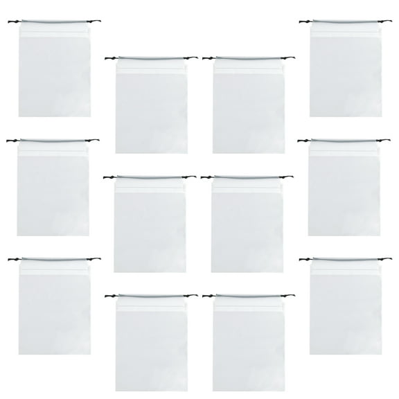 BRIGHTFUFU 14Pcs Drawstring Travel Packing Shoe Bags Transparent Pe Material Waterproof And Dustproof For Home Use