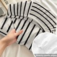 thumbnail image 4 of Full Size Fitted Sheet Set - Black Boho 3 Piece Bedding Sets 16" Deep Pocket Fitted Sheet with 2 Pillowcases, Abstract Geometric Curves Lines Modern Brushed Microfiber Hotel Luxury Bed Sheets, 4 of 9