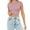 Pink, variant on DuoJiaJ Womens Summer Short Sleeve Cute Crop Tops Casual Basic Crewneck Slim Fit T Shirts Boho Style Blouses Brown S