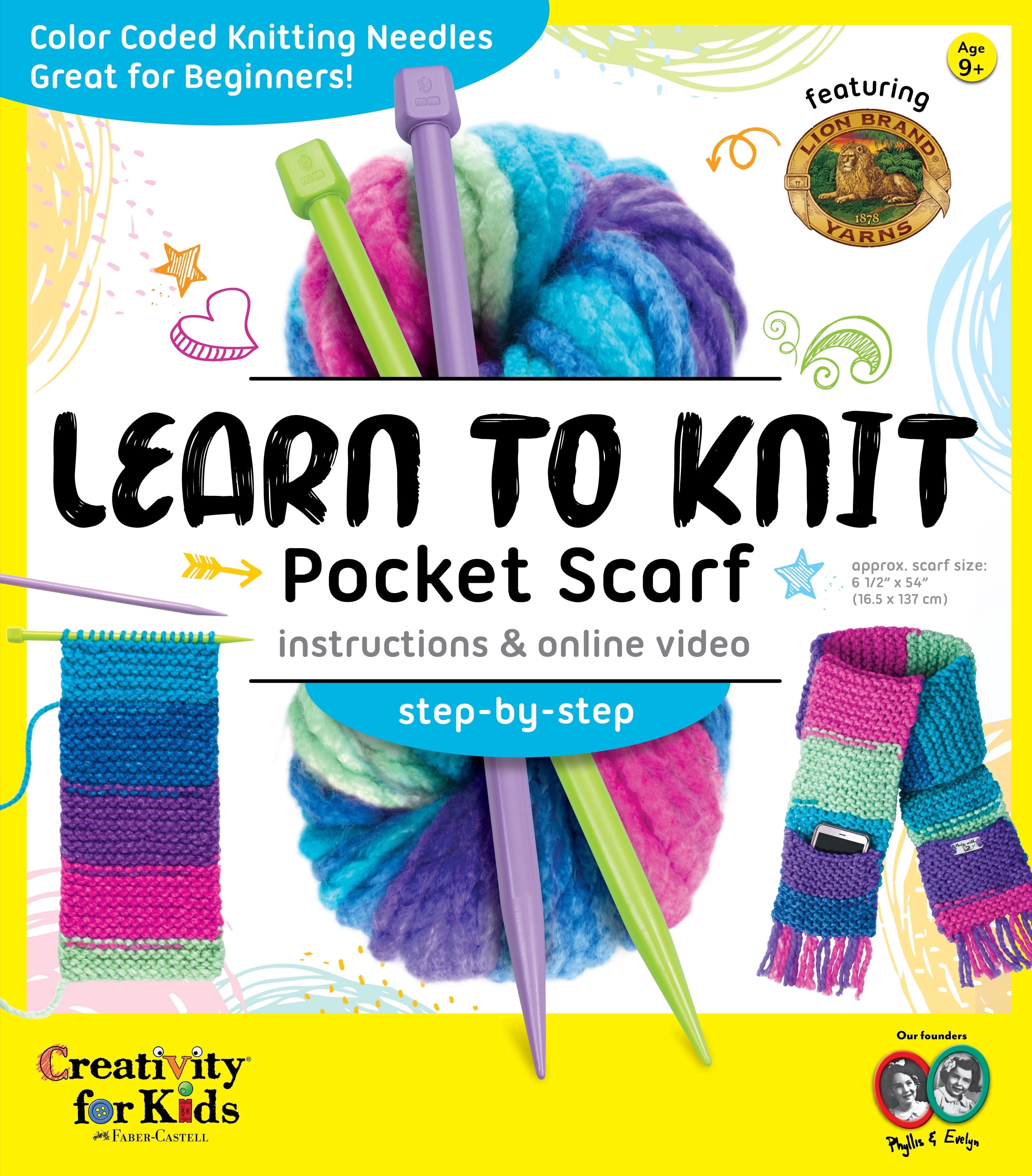Creativity for Kids Learn to Knit Pocket Scarf Kit