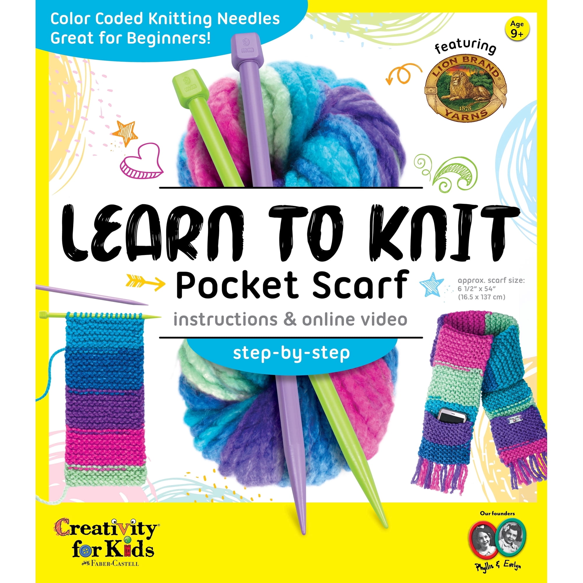 Creativity for Kids Learn to Knit Pocket Scarf Kit | Create a Pocket Scarf | DIY Craft for Kids (Ages 9+)