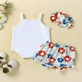 thumbnail image 4 of Hauts de Barboteuse Sans Manches + Short Floral + Bandeau, 4 of 9