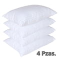 thumbnail image 2 of Almohadas Hoteleras Premium - Relleno Microgel - Firmeza Media - Fundas Rayada Satinada - 100% Algodón - Pillow - Alta Caldiad - Color Blanco (4, Estándar), 2 of 5