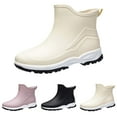 thumbnail image 3 of XIMIN Men's Rubber Rain Boots Short Boots Lightweight Waterproof Boots Heels Non-Slip Rubber Sole Fishing Casual Shoes Outdoor Walking Water Shoes Ankle Boots (40, Beige), 3 of 6