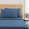 thumbnail image 3 of Mainstays Cotton Rich Extra Soft Jersey Bed Sheet Set, Double, Dark Blue, 4 Pieces, 3 of 6