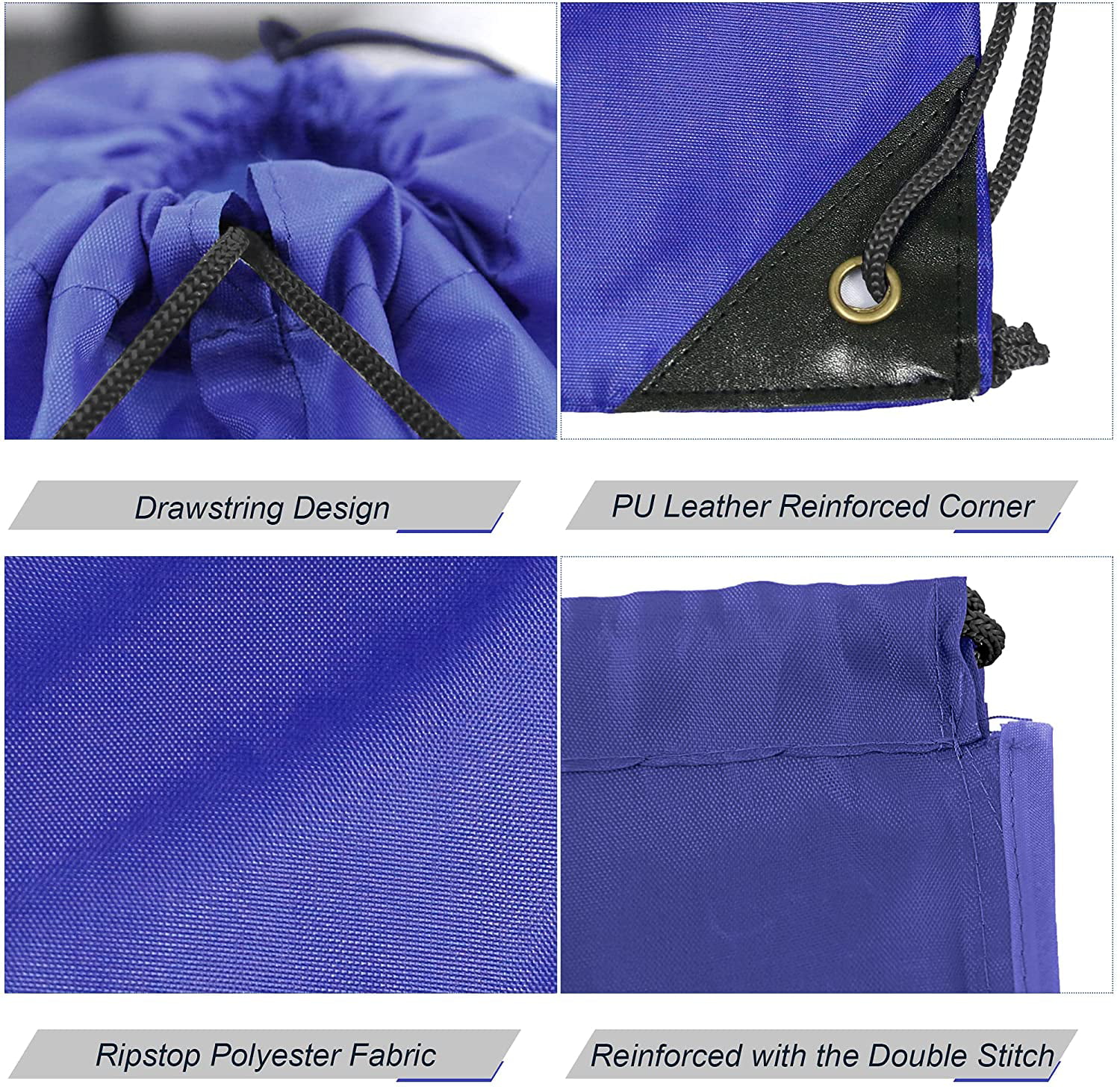 Drawstring Backpack//Royal Blue//Vintage Back Pack//Fair Trade//Travel//Gym//Sack 