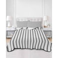 thumbnail image 2 of Quilts Twin-XL Size Bedding Set, Black Striped Lightweight Quilted Comforter, Black White Stripes Farmhouse Soft Reversible Bedspread Coverlet with Pillow Covers for All Season, 68" x 98", 2 of 7