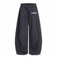 thumbnail image 2 of TGPMGRZ Girls Sweatpants Baggy Wide Leg Drawstring Oversized Sweat Pants Casual Comfortable Soft Cute Y2k Joggers #02 Grey 14-15 Years, 2 of 5