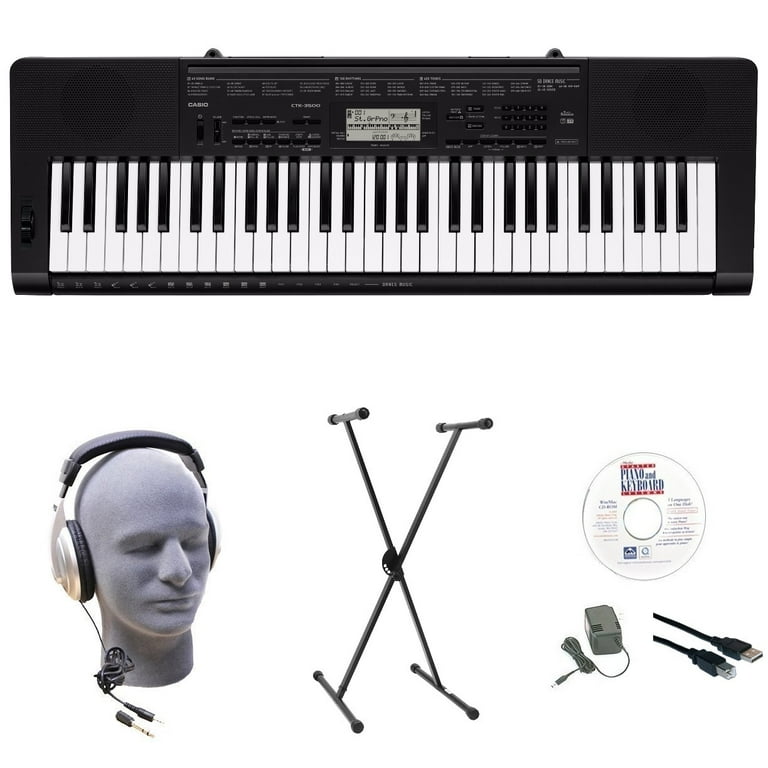 Arne minimal Overvåge Casio CTK-3500 PPK 61-Key Premium Keyboard Pack with Stand, Headphones &  Power Supply - Walmart.com