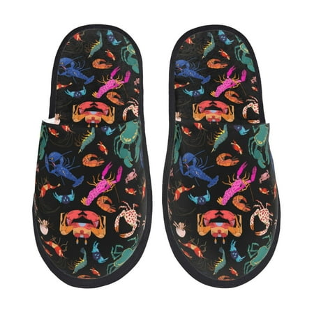 Balery Animals Under Water Slient Indoor Furry Fleece Comfort House Shoes Soft Non-Slip Home Shoes Cotton slippers House Slippers-- Medium