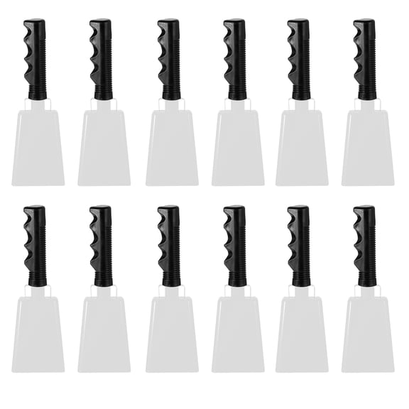 9inch Cow Bells for Football Games, 12pcs Cowbells for Sporting Events Bulk Loud Noise Makers Metal Cow Bell, White
