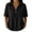 Black, variant on Women's Half Zip Front Short Sleeve Shirt Collared V Neck Blouse with Pockets Casual Summer Top