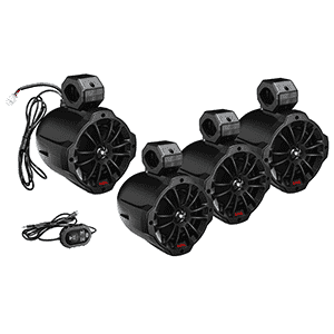 Boss Bass Amplified CLOSEOUT - Boss Audio B62ABT 6.5 2-Way Amplified Waketower Speakers w/Bluetooth Controller - Set of 4 ()