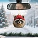 thumbnail image 3 of Decoración acrílica de gato para colgar en invierno. Kit de gorro de punto para árbol de Navidad. Gatito, perro, conejo, erizo. Adorno para colgar. Colgante de animales., 3 of 7