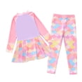 thumbnail image 3 of Lkhaha Girls Long Sleeve Rash Guard Swimsuit Bottoms Kids Swim Dress & Leggings UPF 50+ Bathing Suit Light Purple2 11-12 Years, 3 of 3