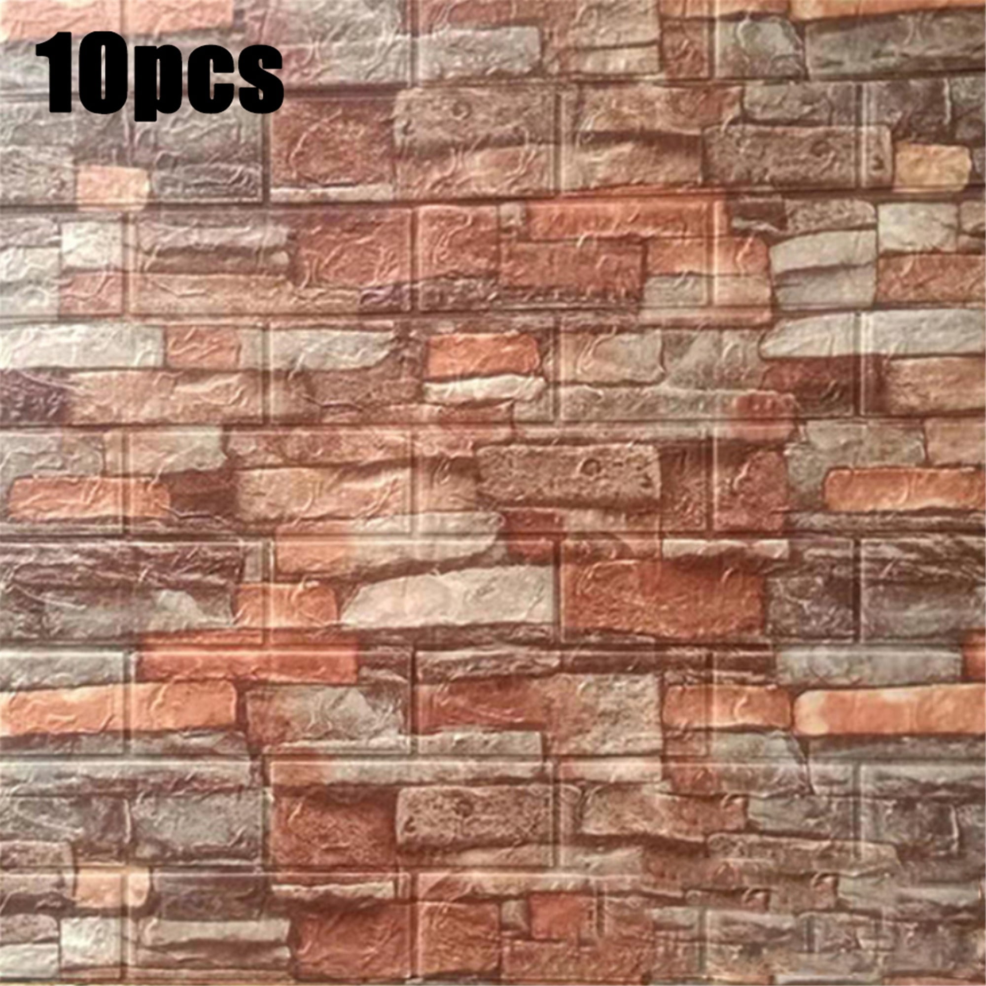 10/20Pcs 3D Self-adhesive Tile Stone Brick Wall Sticker Foam Panels Waterproof