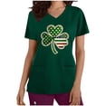thumbnail image 2 of Wowcloth Womens Casual Scrub Top, Loose Fit Short Sleeve V-Neck with Pockets, St. Patrick's Day Print for Work and Daily Use, 2 of 5