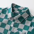 thumbnail image 5 of GYRATEDREAM Toddler Boy Clothes Shorts Set Checkerboard Print Shirt Short Sleeve Button Down Top Solid Shorts Summer Outfit, 2-3T, 5 of 9