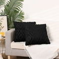 thumbnail image 6 of Unique Bargains Shaggy Plush Throw Pillow Covers Couch Pillow Covers (2 Count) Black-1 20" x 20", 6 of 6