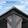 thumbnail image 6 of PURPLE LEAF 8' X 8' Patio Outdoor Gazebo Permanent Hardtop Gazebo with Galvanized Steel Double Roof for Backyard Deck Aluminum Gazebo with Netting and Curtains Grey, 6 of 15