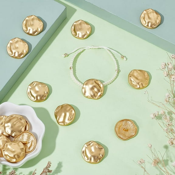 20Pcs Gold Alloy Dome Buttons - Round 24.5mm x 25mm x 7.5mm Blazer Coat Shirt Jacket Buttons