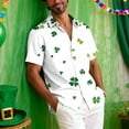 thumbnail image 5 of YueHuiYing Men's Saint Patrick's Day Print Short Sleeve Button Down Collared Shirt Casual Summer Irish Festival Fashion Holiday Party Top, 5 of 8