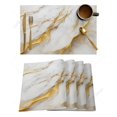 thumbnail image 2 of Manteles Individuales blancos con textura de mármol para cocina, manteles individuales para mesa de comedor y café de Pascua, posavasos, 4/6 Uds., 2 of 5