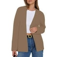 thumbnail image 5 of Women's Chunky Knit Cardigan Open Front Long Sleeve Coat Soft Fall Layering Piece Trendy Loose Fit Office Wear, 5 of 6