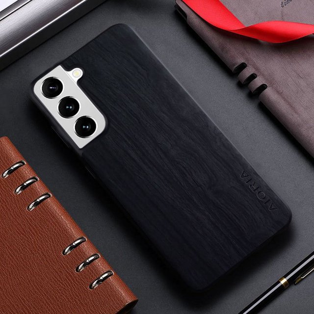 Bamboo Wood Pattern Leather Back Cover For Samsung Galaxy S21 S22 S20 Ultra Plus FE Phone Case