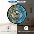 thumbnail image 5 of Indoor 12' Voice-Activated Luminous Decoration Wall Clock With LED Night Light Teal Blue and Beige, 5 of 8