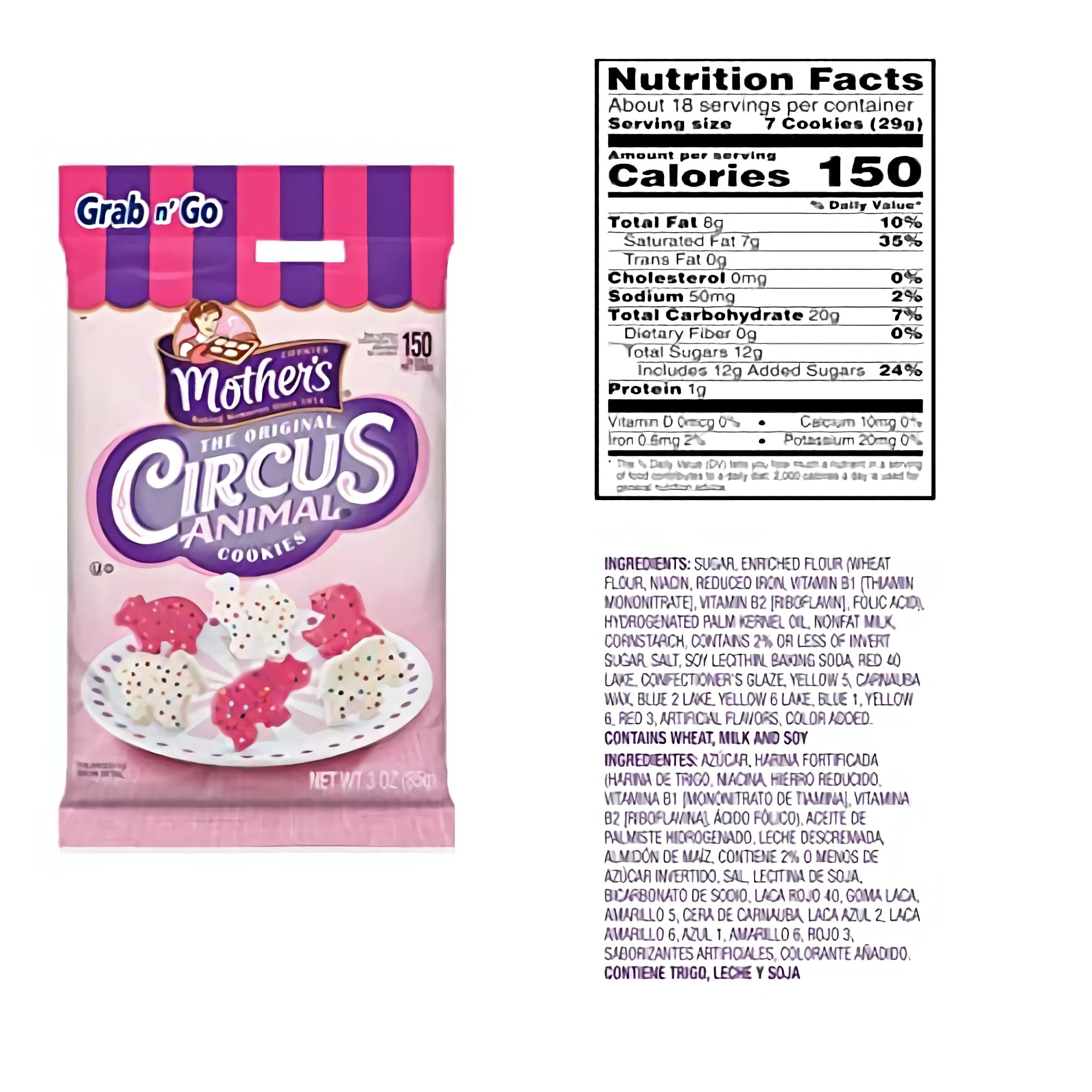 Mother's Iced Animal Crackers Cookies Circus Animals | 3 Oz (6 Pack)