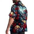 thumbnail image 3 of Love Men's Short Sleeve Shirts, Casual, Printed, Button Down, Beach Shirt - Spread Collar Tops for Summer Beach Fun, 3 of 6